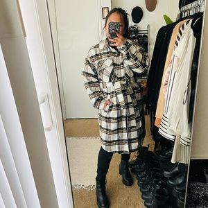 Plaid Trench Coat